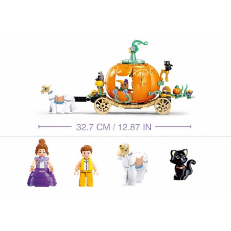 Set de constructie Girl's dream, 320 piese, Caleasca din dovleac - Sluban