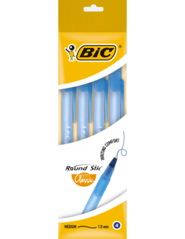 Pix BIC Round Stic, 4 buc, albastru,944176