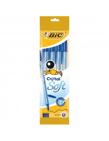 Pix BIC Cristal Soft, 4 buc, albastru,918527