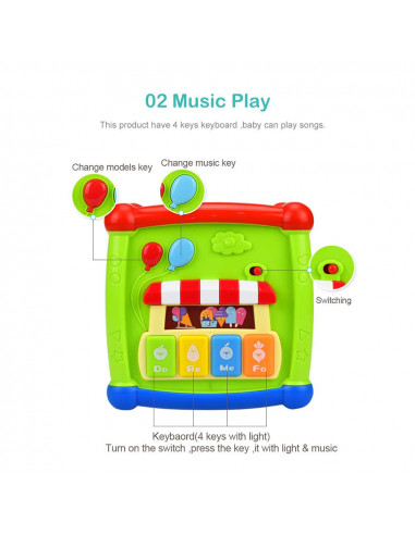 Cub Bebe Educativ Cu Sunete Si Forme Colorate,HE0520