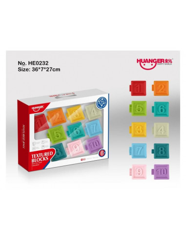 Set 10 Cuburi Soft Cu Cifre Si Culori Diferite,HE0232