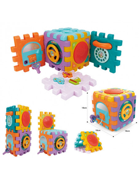 Cub Demontabil Cu Activitati Lumini Sunete Si Forme