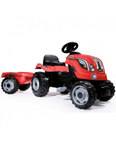 Tractor cu pedale si remorca Smoby Farmer XL rosu,S7600710108