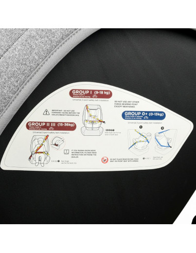 Scaun Auto Ruby Deluxe cu ISOFIX Crocodile 0 36 kg Grey pozitie