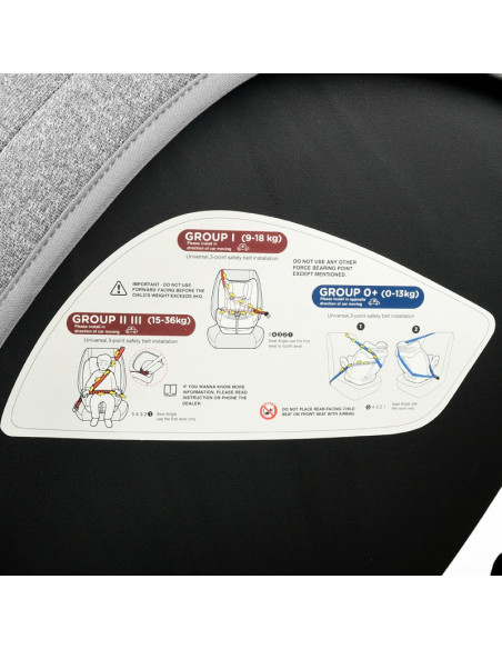 Scaun Auto Ruby Deluxe cu ISOFIX Crocodile 0 36 kg Grey pozitie