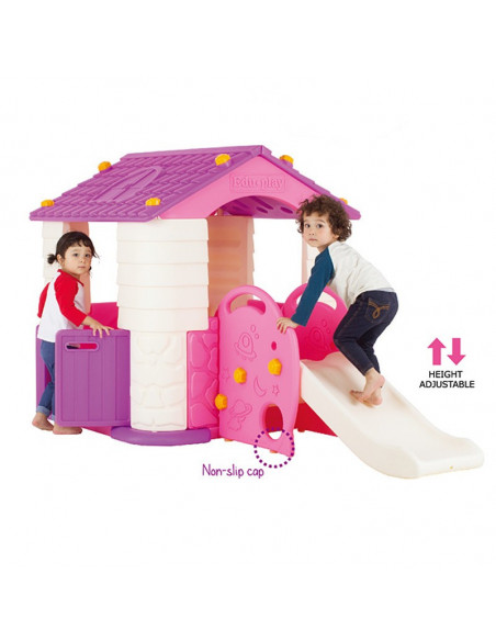 Casuta copii 2 in 1 deluxe cu tobogan Edu Play Violet,PH-SL7338V