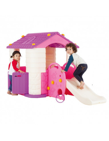 Casuta copii 2 in 1 deluxe cu tobogan Edu Play Violet,PH-SL7338V