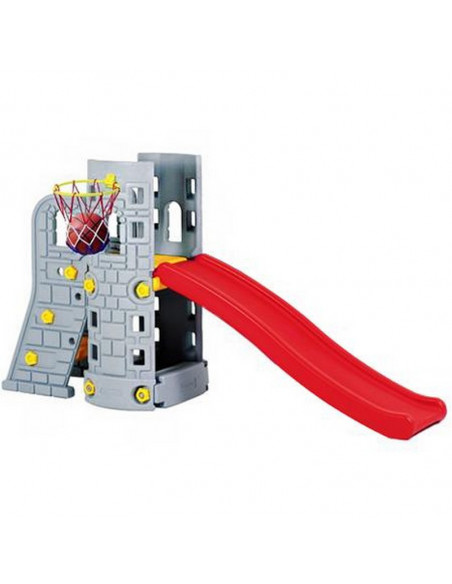 Centru de joaca 2 in 1 deluxe Castel Edu Play cu tobogan si cos