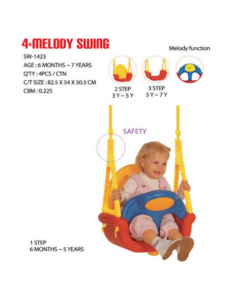 Leagan muzical convertibil 4 variante Edu Play,SW-1423