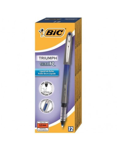 Roller BIC 537R 0.5, 12 buc/cutie, albastru,885789
