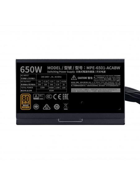 SURSA COOLER MASTER 650W (real), MWE 650 Bronze 230V V2, silent