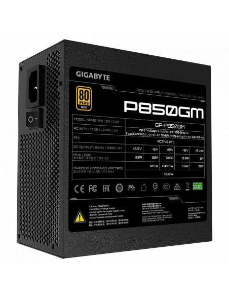 SURSA SURSA GIGABYTE, 850 W, modulara, ATX 12V 2.31, fan 120 mm