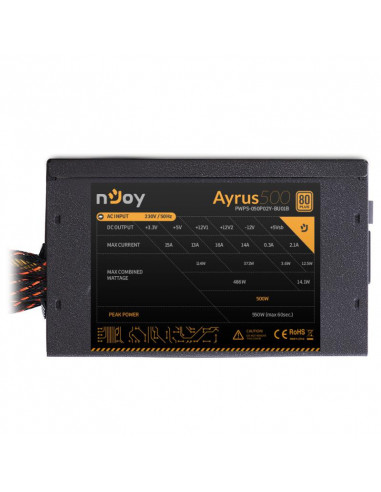 SURSA NJOY Ayrus 500, 500 W, ATX 12V V2.3, fan 120 mm x 1, 80