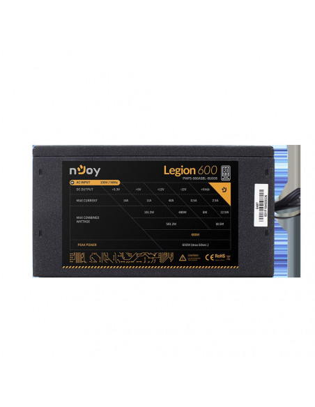 SURSA NJOY Legion 600, 600 W, ATX 12V V2.3, fan 140 mm x 1, 80