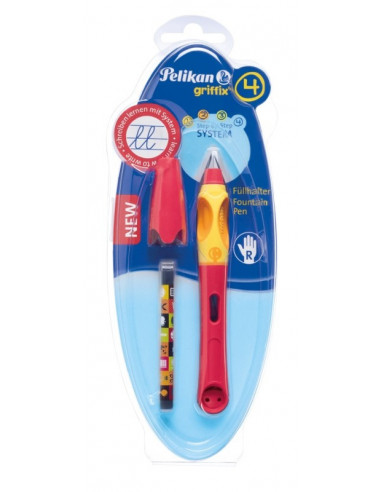 928010,Stilou Griffix Pentru Dreptaci Culoare Rosie 1 Rezerva Blister