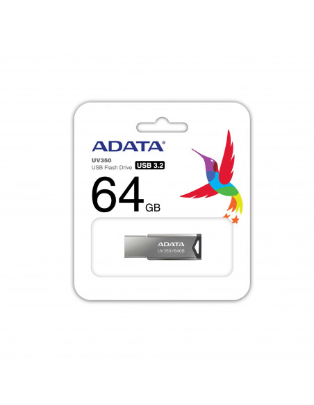AUV350-64G-RBK,MEMORIE USB 3.2 ADATA 64 GB, clasica, carcasa metalica, argintiu, "AUV350-64G-RBK" (include TV 0.02 lei)