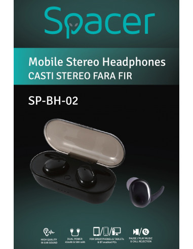 CASTI Spacer, wireless, intraauriculare - butoni, pt