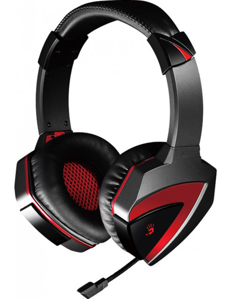 G500,CASTI A4tech, "Combat", cu fir, gaming, utilizare multimedia, microfon pe brat, conectare prin Jack 3.5 mm, negru / rosu, "