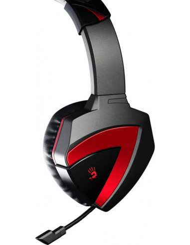 G500,CASTI A4tech, "Combat", cu fir, gaming, utilizare multimedia, microfon pe brat, conectare prin Jack 3.5 mm, negru / rosu, "