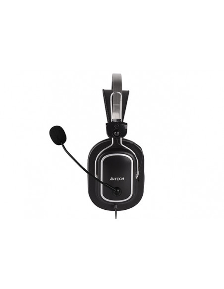 HU-50,CASTI A4tech, cu fir, standard, utilizare multimedia, microfon pe brat, conectare prin USB 2.0, negru / argintiu, "HU-50",