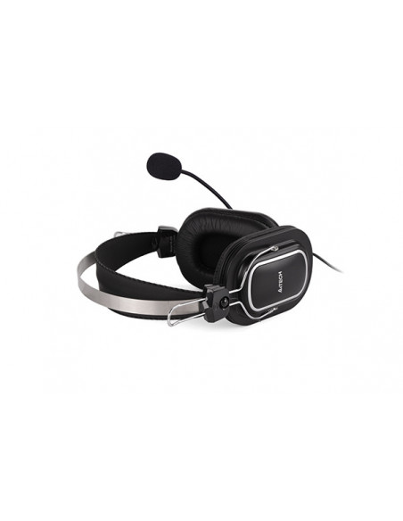 HU-50,CASTI A4tech, cu fir, standard, utilizare multimedia, microfon pe brat, conectare prin USB 2.0, negru / argintiu, "HU-50",