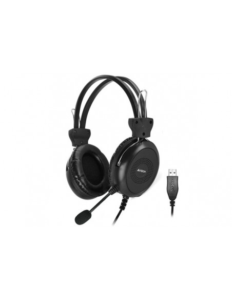 HU-30,CASTI A4tech, cu fir, standard, utilizare multimedia, microfon pe brat, conectare prin USB 2.0, negru, "HU-30", (include T