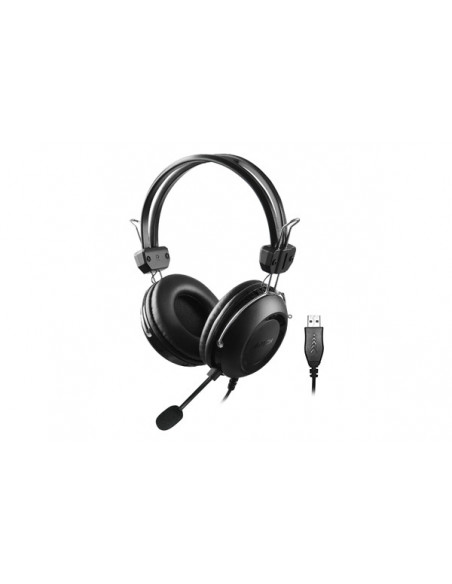 HU-35,CASTI A4tech, cu fir, standard, utilizare multimedia, microfon pe brat, conectare prin USB 2.0, negru, "HU-35", (include T