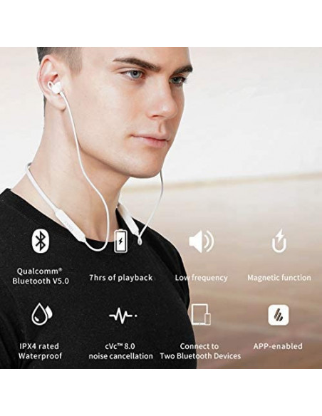 CASTI Edifier, "Neckband Sports", wireless, intraauriculare cu