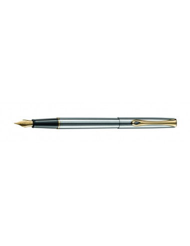 10057461,Stilou Traveller Stainless Steel Gold Penita M Din Otel Inoxidabil Corp Slim Metalic Argintiu Accesorii Placate Cu Aur