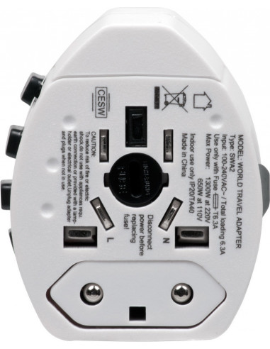 ADAPTOR universal SPACER, Schuko x 1, conectare Socket