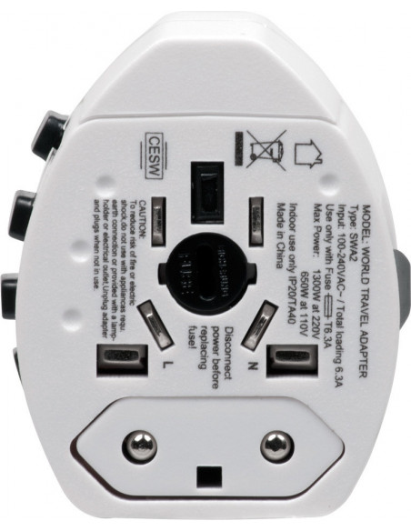 ADAPTOR universal SPACER, Schuko x 1, conectare Socket