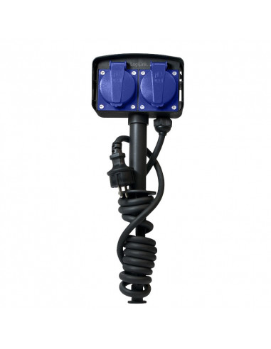 PRELUNGITOR LOGILINK, Schuko x 2, conectare prin Schuko (T)