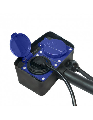 PRELUNGITOR LOGILINK, Schuko x 2, conectare prin Schuko (T)