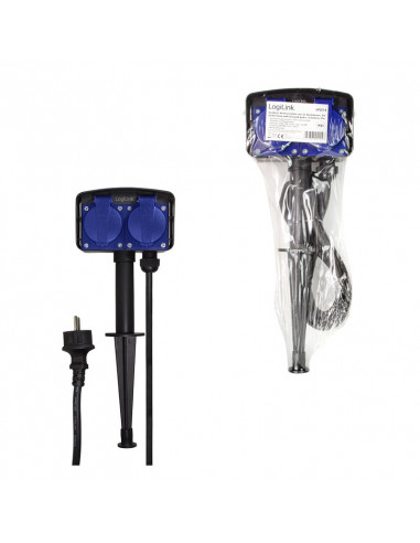 PRELUNGITOR LOGILINK, Schuko x 2, conectare prin Schuko (T)