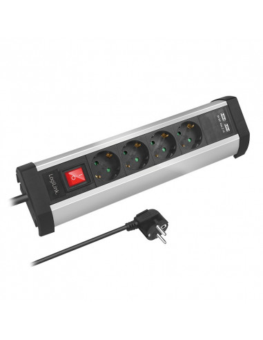 PRELUNGITOR LOGILINK, Schuko x 4, conectare prin Schuko (T)