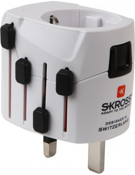 ADAPTOR universal SKROSS, Schuko x 1, Socket Universal x 1