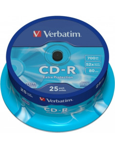 CD-R VERBATIM 700MB, 80min, viteza 52x, 25 buc, spindle