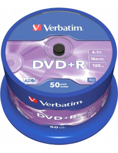 DVD+R VERBATIM 4.7GB, 120min, viteza 16x, 50 buc, Single Layer