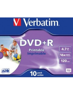 DVD+R VERBATIM 4.7GB, 120min, viteza 16x, set 10 buc, Single