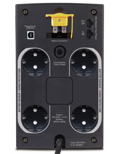 UPS APC, "Back-UPS BX", Line Int., mini tower, 950VA/480W, AVR