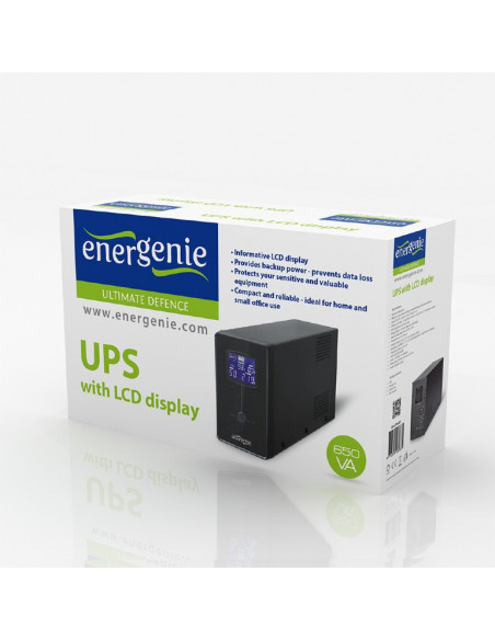 UPS GEMBIRD, Line Int., mini tower, 650VA/390W, AVR, IEC x 2/