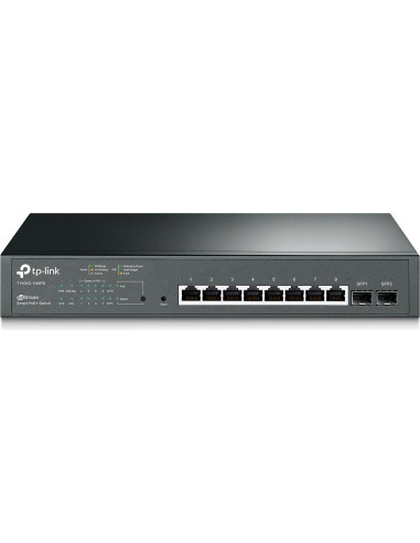 SWITCH PoE TP-LINK SMART 8 porturi Gigabit (8 poE+) + 2 sloturi