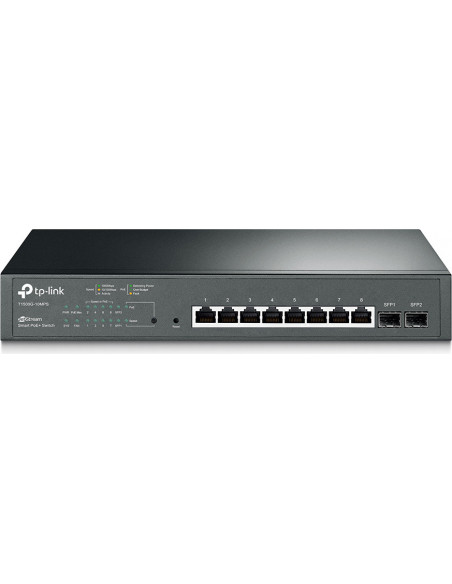 SWITCH PoE TP-LINK SMART 8 porturi Gigabit (8 poE+) + 2 sloturi