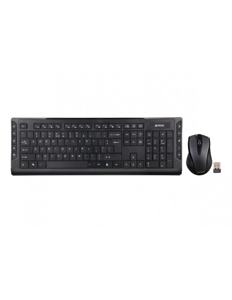 6300F-BK,Kit TASTATURA si Mouse A4TECH, "GD-600+G9-500F", wireless, 104 taste format standard, mouse 1000dpi, 4/1 butoane, negru