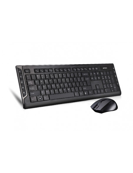 6300F-BK,Kit TASTATURA si Mouse A4TECH, "GD-600+G9-500F", wireless, 104 taste format standard, mouse 1000dpi, 4/1 butoane, negru