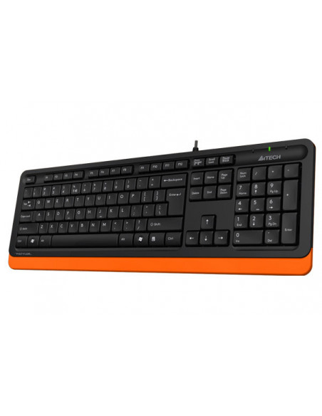 FK10 Orange,TASTATURA A4TECH, "Fstyler USB", cu fir, 104 taste format standard, USB, negru &ampamp portocaliu, "FK10 Orange" (in