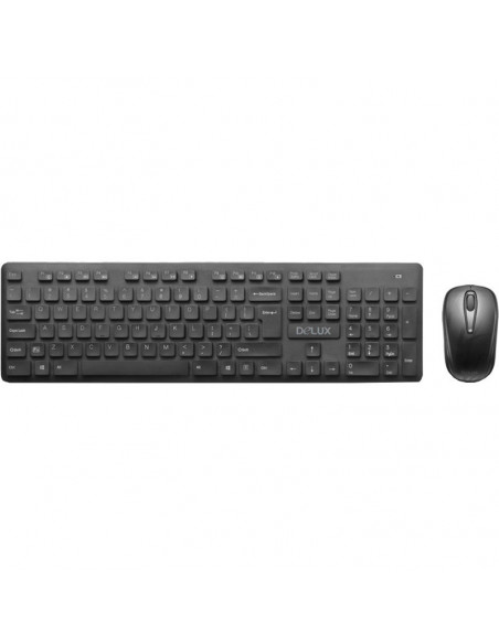 Kit TASTATURA si Mouse DELUX, "KA150+KA150G", wireless, 104