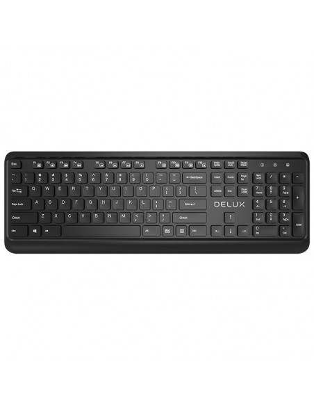 Kit TASTATURA si Mouse DELUX, "KA190+M320", wireless, 104 taste
