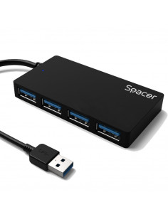 HUB extern SPACER, porturi USB: USB 3.0 x 4, conectare prin USB 2