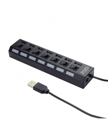 HUB extern GEMBIRD, porturi USB: USB 2.0 x 7, conectare prin